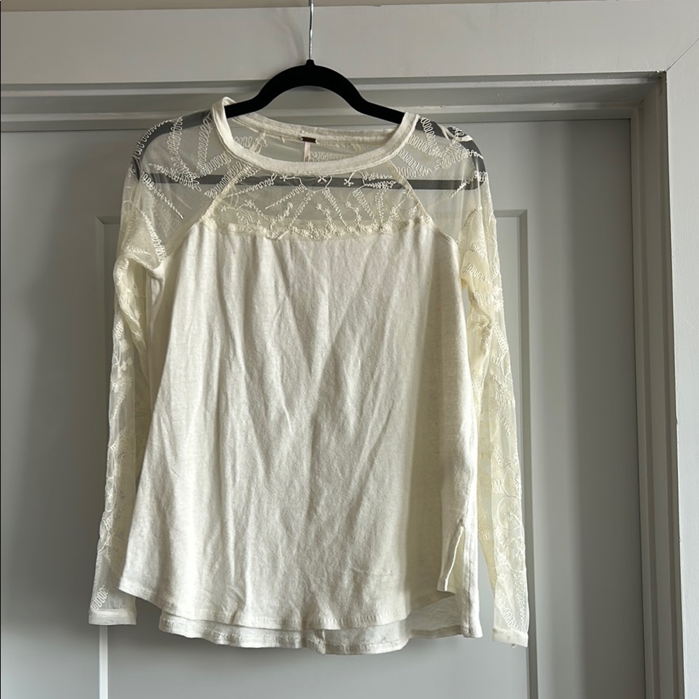 Free People Love Dove Cream top Size XS